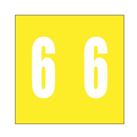 Nevs Ames - Filing Labels - Large - Number 6 1-7/8" x 1-7/8" Yellow XN-AL-LG #6